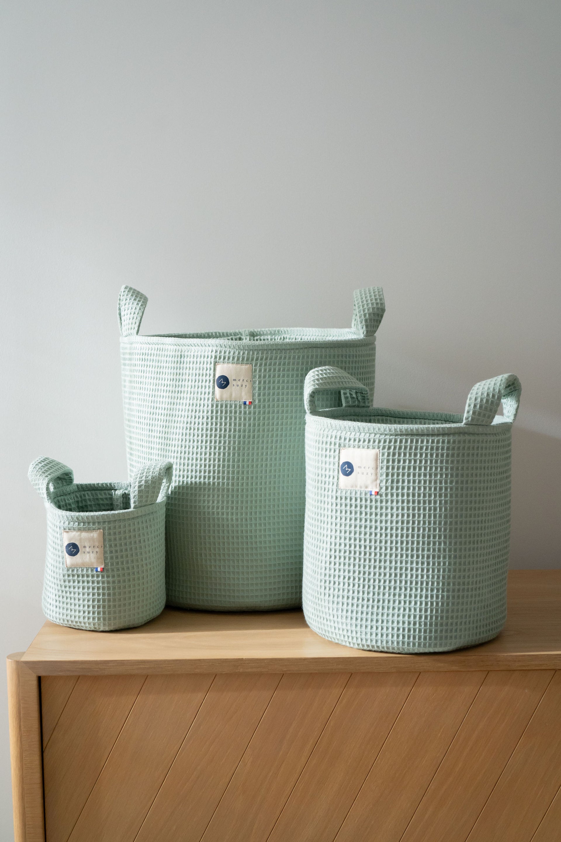 Lot de panier nid d'abeille bleu 