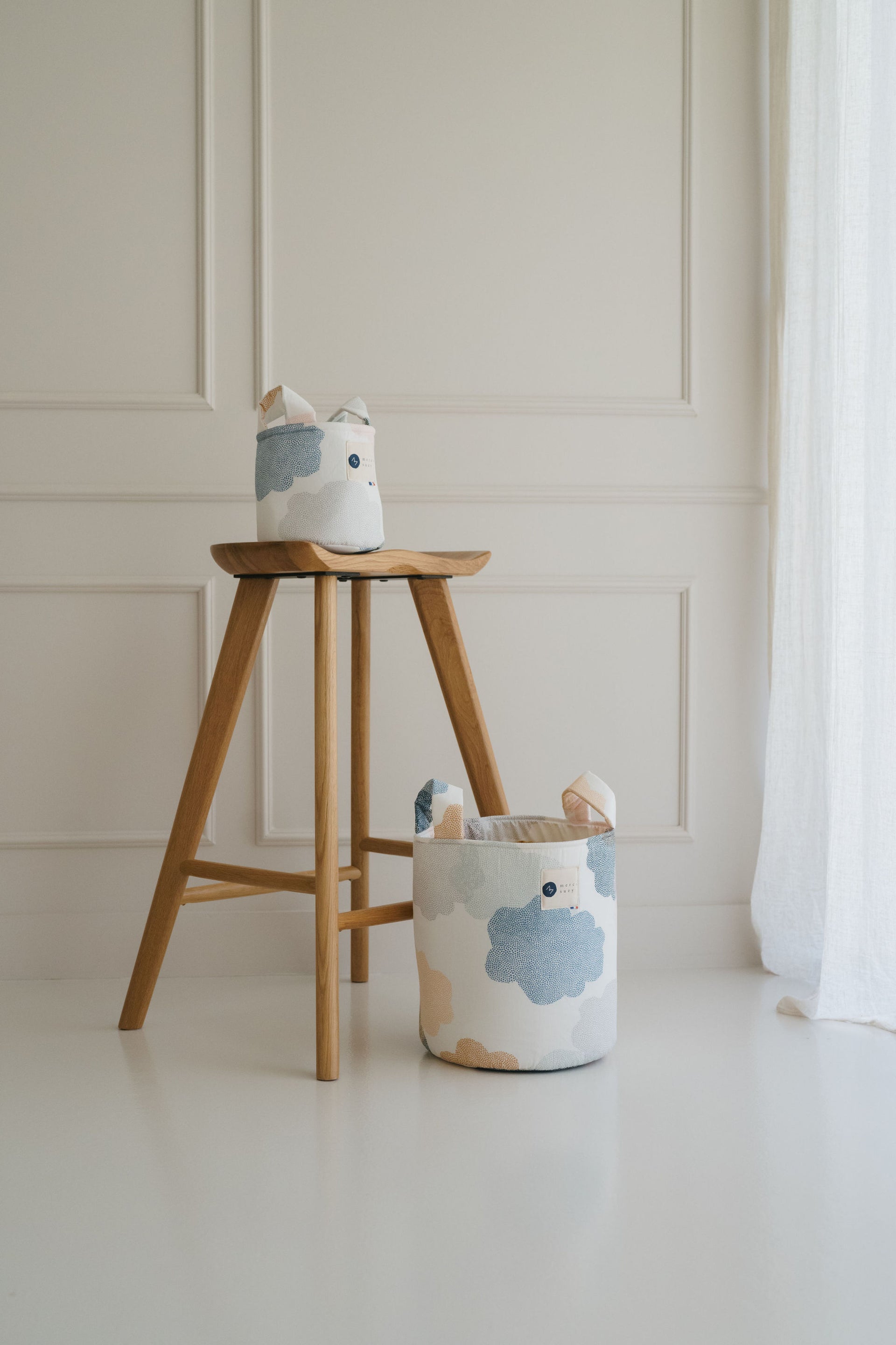 Panier rangement tissu lavable