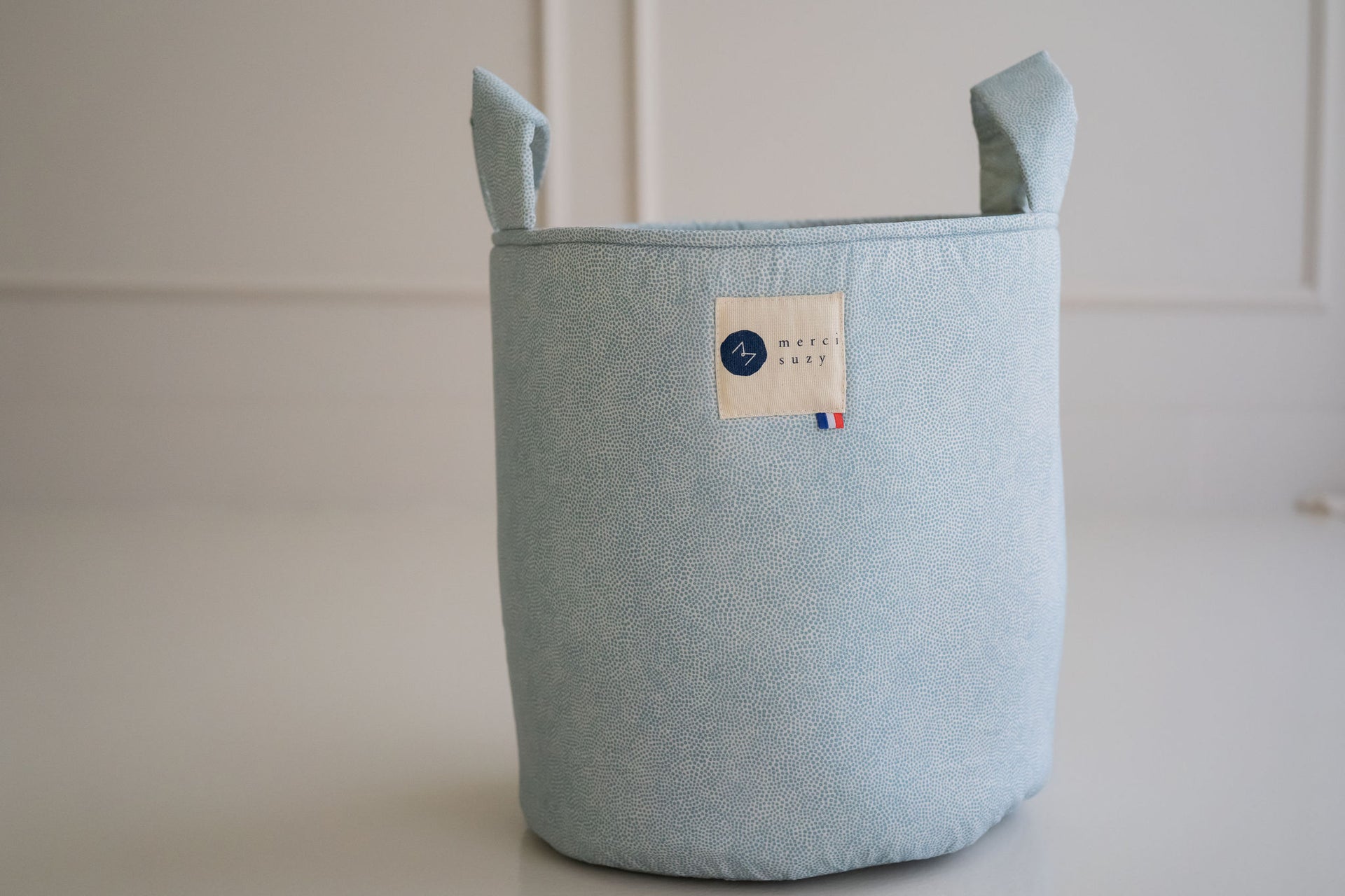 Panier rangement enfant bleu ciel