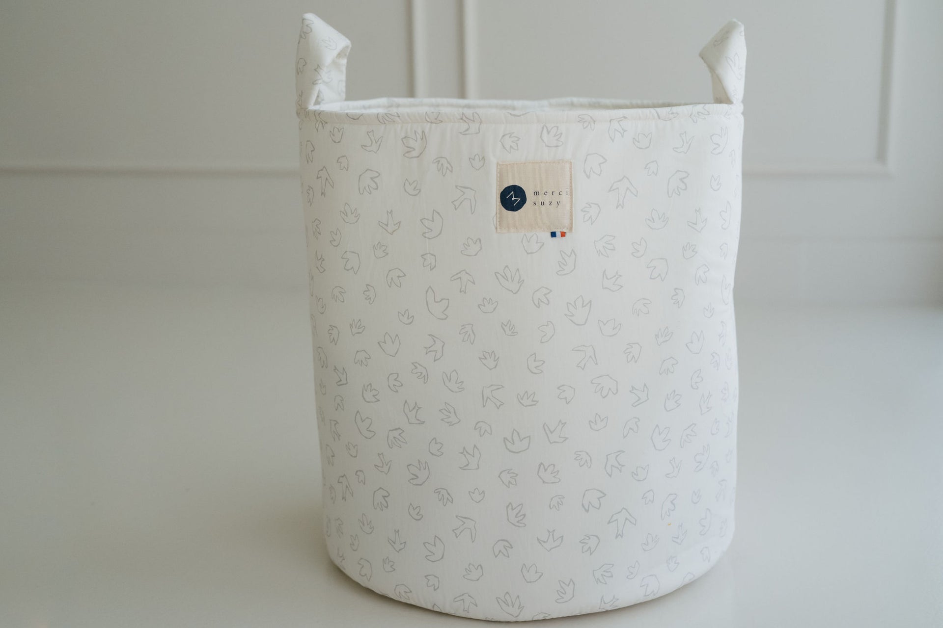 Panier en tissu blanc hirondelle