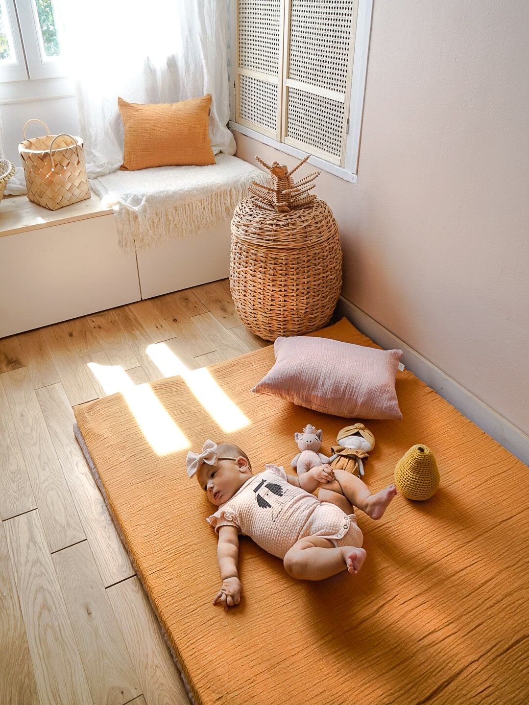 Matelas de sol en coton bio d'inspiration Montessori