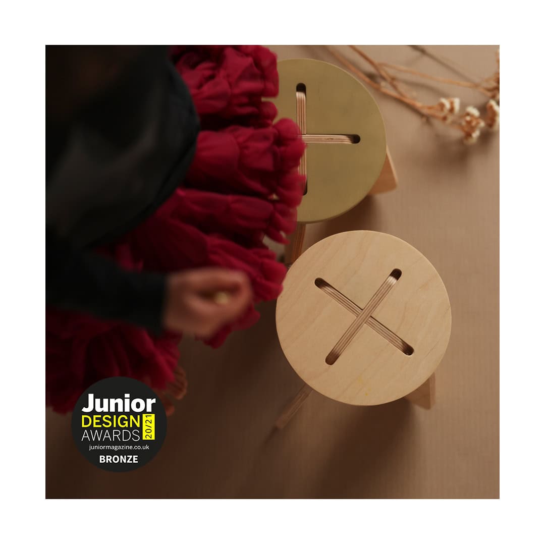 Babai Toys - Tabouret pour enfant en bois - Terracotta